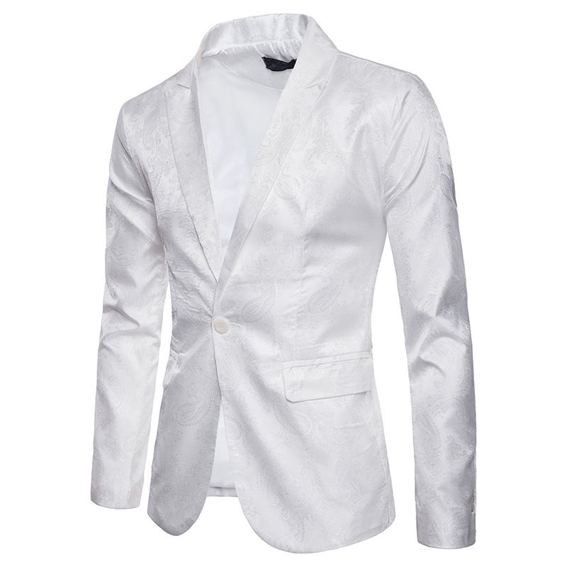 Anzug Court Style Dunkles Muster Design Mode Single Button Slim Fit Herren Blazer_voghion.com