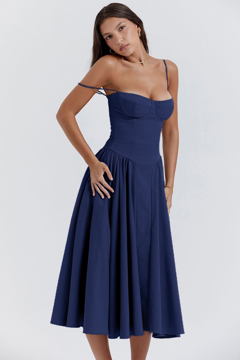 Gonna Nuova Gonna Lunga Francese Retro Stile Palazzo Dopamina Indossare Abito Con Bretelle Per Le Donne_voghion.com