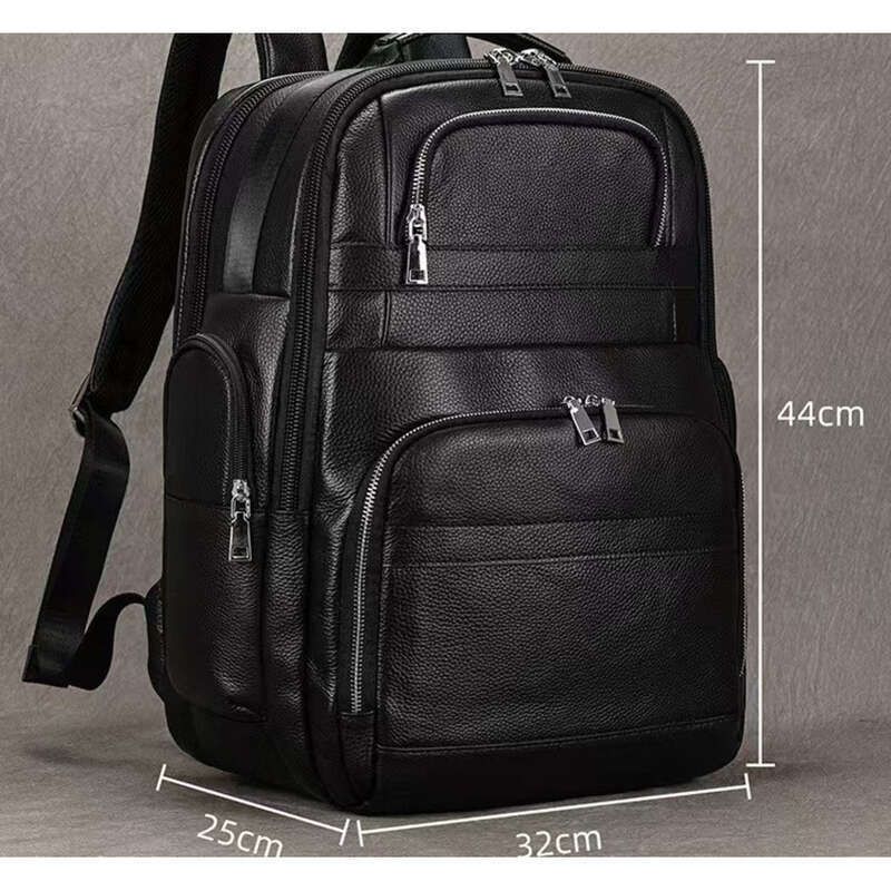 Herrenrucksack aus Rindsleder mit großer Kapazität, lässig, für Reisen geeignet, gerades Design_voghion.com