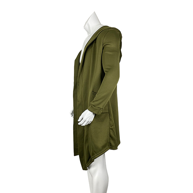 Men's clothing cardigan mid-length overcoat hooded coat_voghion.com