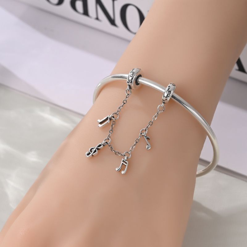 Women's Jewelry Couple Sun And Moon Safety Chain Charm Pendant Beads DIY Jewelry Accessories Bracelet Necklace Copper Plated Silver_voghion.com
