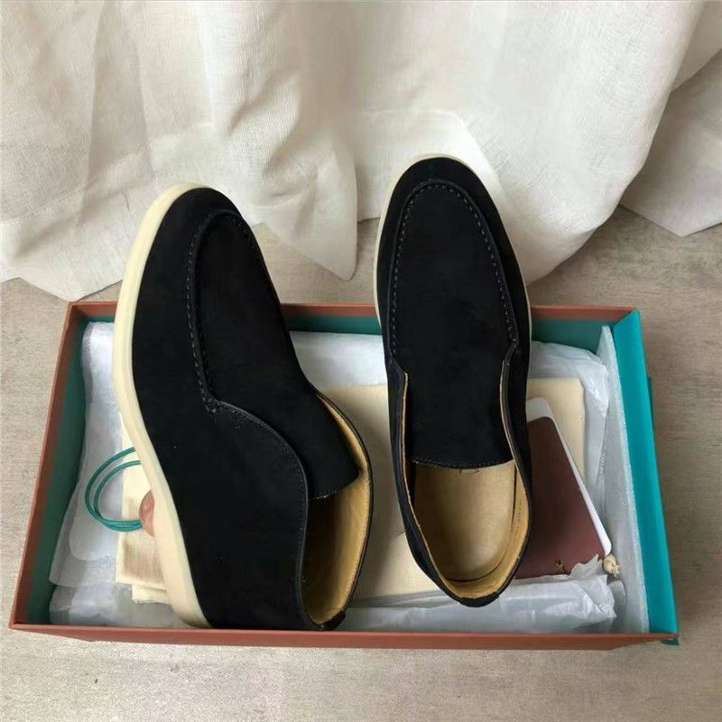 LP Loafers, High Top Lazy Shoes, Klassiske, afslappede, britiske, sorte, korte støvler, lædersko_voghion.com