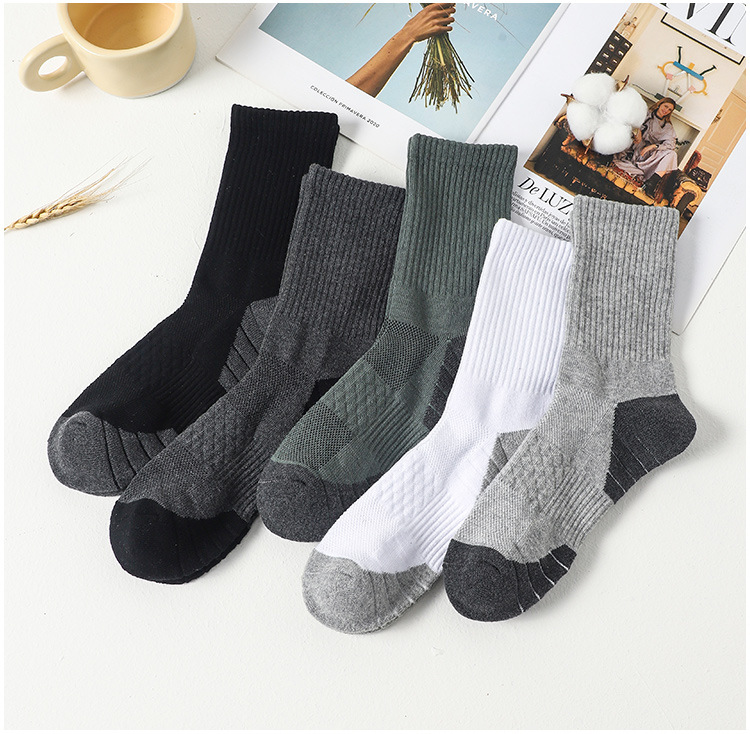 Solid Color Mid Length Sweat Absorbing Deodorizing Towel Thickened Autumn Winter Cotton , Running And Sports Men's_voghion.com