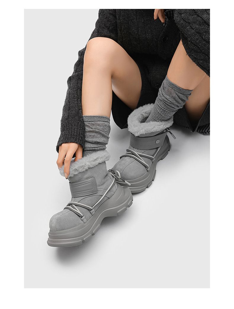 Buffny Couple's Winter Boots - Platform Slip-On Snow Shoes With Faux Fur Lining, Waterproof & Slip-Resistant Rubber Sole_voghion.com