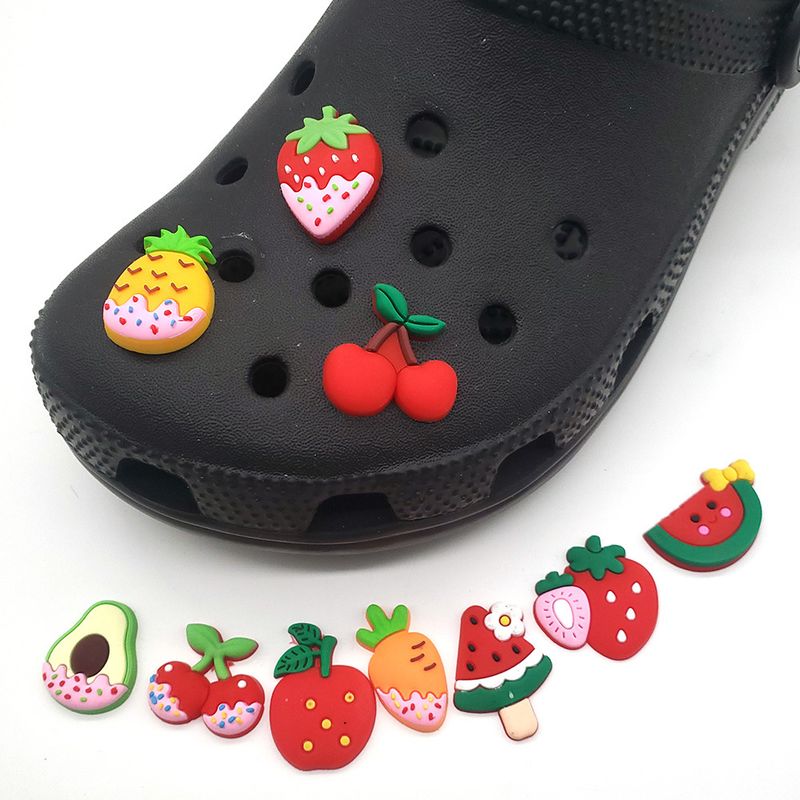 Accessoires de fruits de dessin animé chaussures en caoutchouc souple PVC boucle de chaussure de fleur boucle décorative_voghion.com