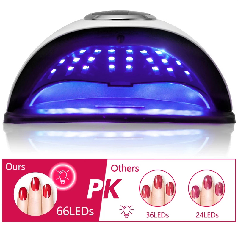 66LEDs negletørrer UV LED neglelampe til hærdning af al gel neglelak med bevægelsessensor Professionelt manicure salon værktøjsudstyr_voghion.com