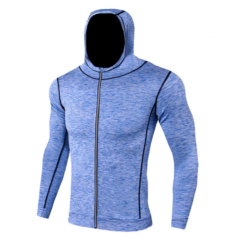 Men's Thermal Breathable Compression Top, Reflective Long Sleeve Workout Shirt With Quick-Dry Fabric_voghion.com