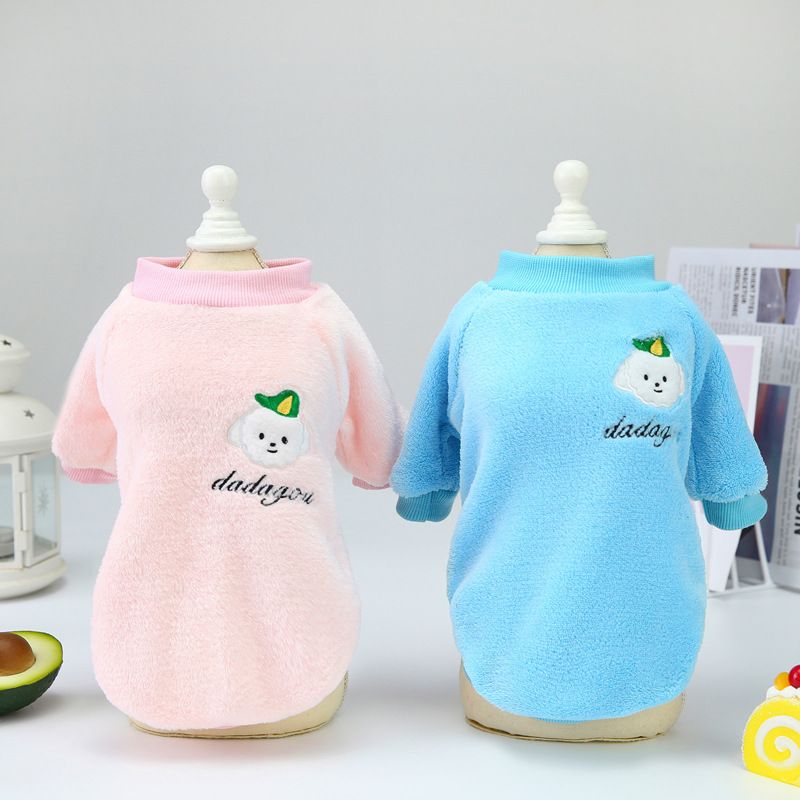 Haustier Herbst und Winter neue Teddy zweibeinige Jacke, Haustierkleidung, 21 Dada Hund Plüschjacke_voghion.com
