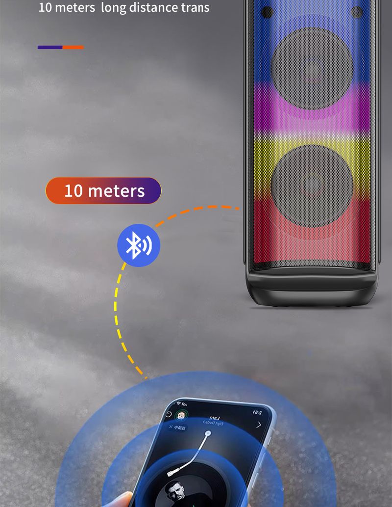 ZQS6288 Wireless Bluetooth Speaker Usb Card Round Lantern Portable Stereo_voghion.com