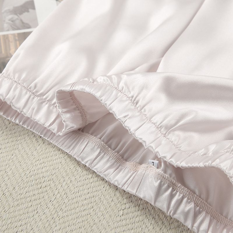 Abbigliamento donna camicia da notte pantaloni larghi e comodi seta casual signore casa vestiti abito francese_voghion.com
