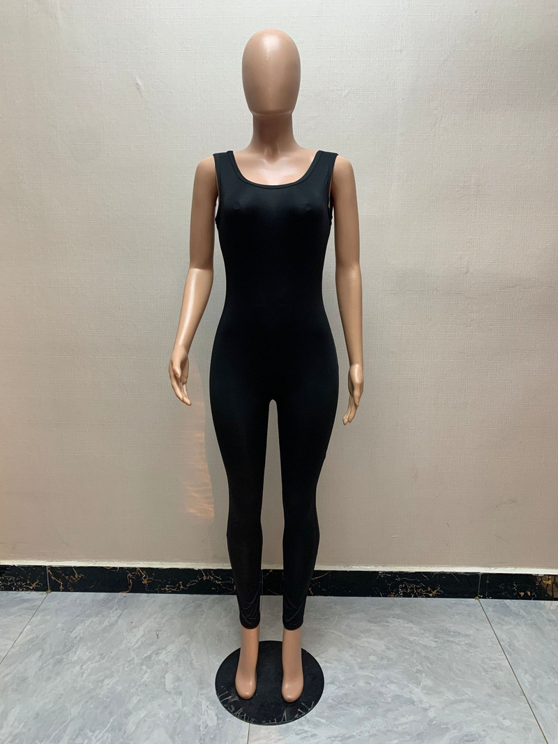 Women's casual sports sleeveless multi-color sexy jumpsuit_voghion.com