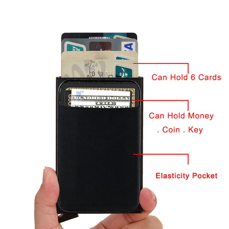 Rfid Small Card Bag Anti Demagnetization Credit Card Bag Men's Wallet Metal Men's Card Bag Money Clip Multi Functional Wallet_voghion.com