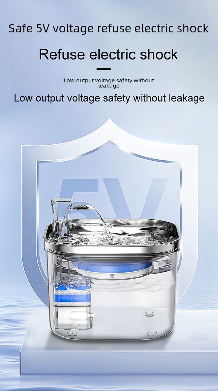 Cat Automatic Water Dispenser Stainless Steel Circulating Water Pet Water Dispenser Smart Cat Puppy Drinking Bowl_voghion.com