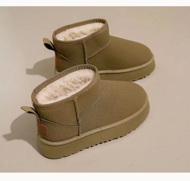 Stivali da neve antiscivolo con suola spessa per donna 2025 Nuove scarpe invernali calde slip-on in cotone spesso e morbido_voghion.com