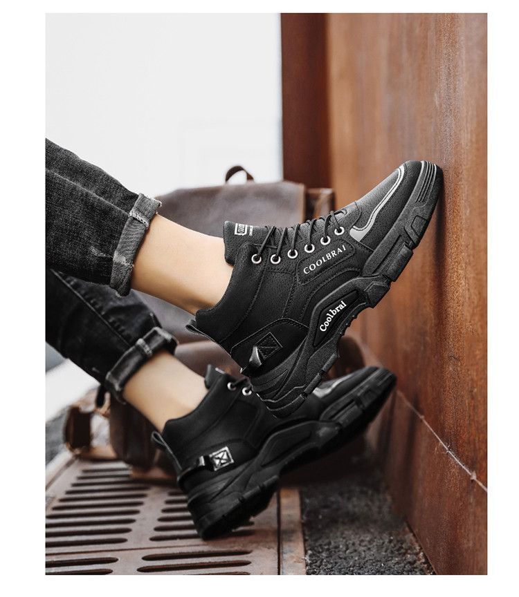 Men's Work Boots Slip-Resistant Comfortable Round Toe Casual Hiking Shoes With Rubber Sole For Outdoor Construction Non Slip Wear Resistant_voghion.com