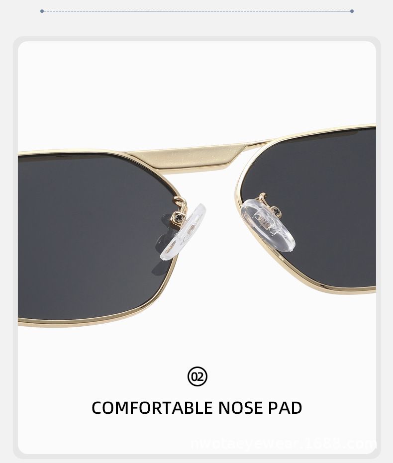 Metal Single Beam Large Frame Polygonal Sunglasses For Women Retro Simple European And American Ins Street Shooting Beach Sunshade Sunglasses Trend_voghion.com