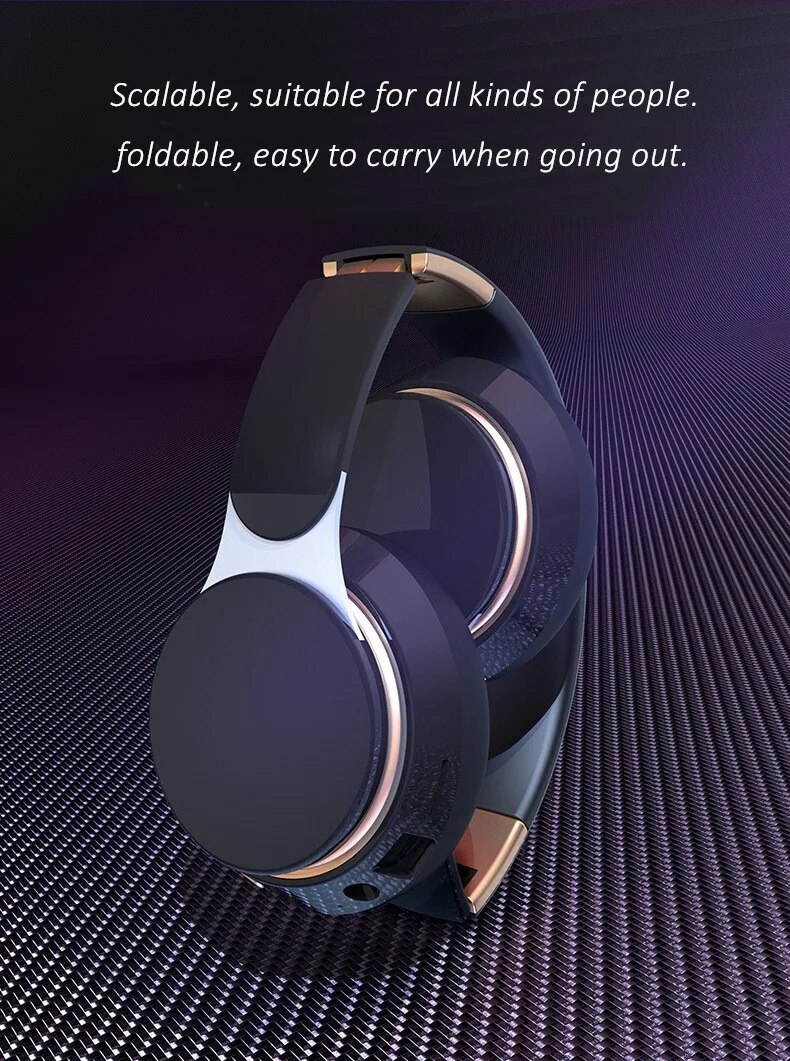 Wireless Headphones Bluetooth 5.0 USB Adaptor Stereo Headset Foldable Helmet Earbuds with Mic for Samsung Xiaomi TV_voghion.com
