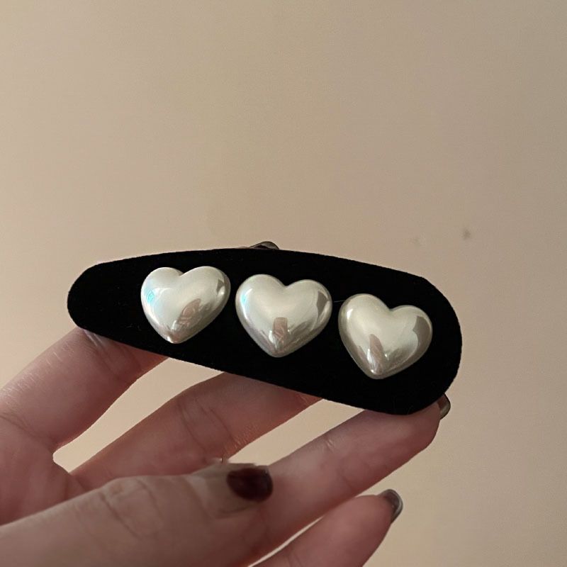 Coreano retrò di alta qualità senso Ma Bei perla amore velluto forcina clip laterale temperamento goccia d'acqua BB clip frangia clip_voghion.com