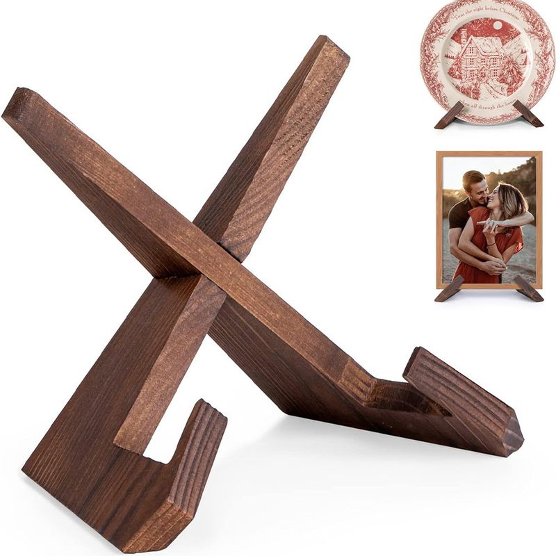 Restaurant Home Holder Kitchen Menu Display Stand Hanging Study Desk Reading Wooden Bookend_voghion.com