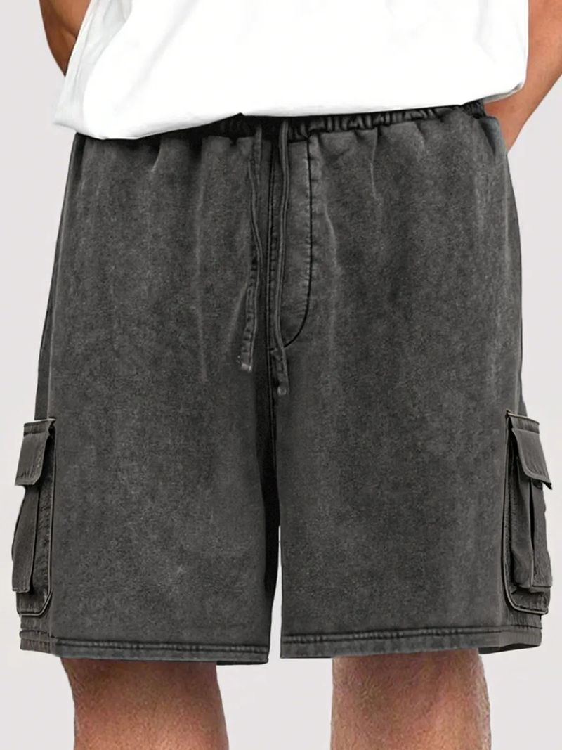 Stylische Cargo-Shorts für Herren mit Kordelzug und mehreren Taschen – dehnbare Freizeitshorts aus Baumwollmischung für den Sommer_voghion.com