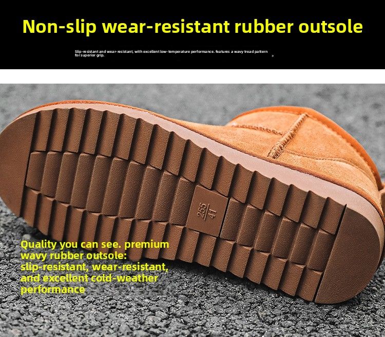 Botas de nieve de invierno para hombre, nuevas, de piel de vaca, gruesas, cálidas y antideslizantes, de algodón, talla grande, talla 40-45._voghion.com