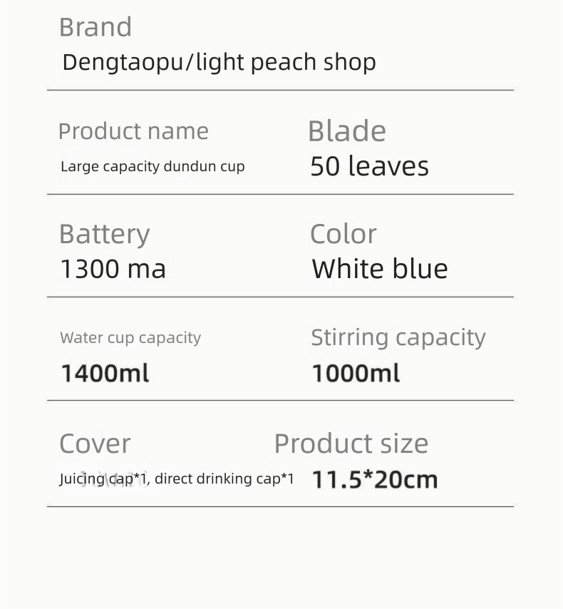 Light Display 50 Blades Portable Large Capacity Cordless Juicer Small 1400 Student Dormitory Fruit And Vegetable Ice_voghion.com