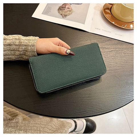 Produttori di borse da donna, portafoglio in tela, borsa a mano con cerniera semplice e lunga da donna, grande capacità, borsa per cellulare alla moda_voghion.com