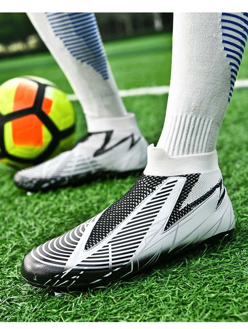 Fodboldsko til mænd Topkvalitets fodboldstøvler Klamper Græs Højkvalitets Trend skridsikker høj ankel Komfortabel træning_voghion.com