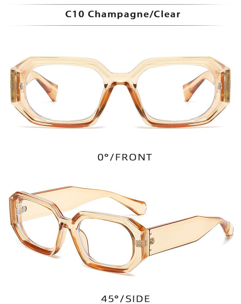 Herren-Sonnenbrillen, kleiner Rahmen, Sonnenbrillen für Männer und Frauen mit UV-Schutz, High-End-Beige, polygonal, Anti-Blaulicht_voghion.com