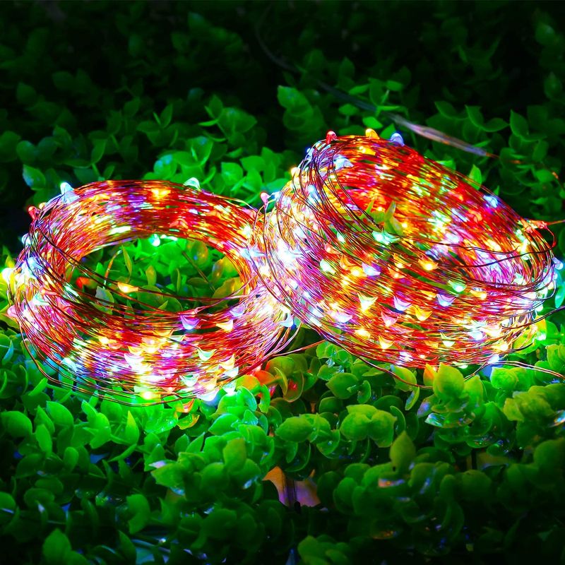 Cadena de luces LED con 300 luces LED y 8 modos USB con mando a distancia para patio, jardín, exterior, interior, árbol de Navidad, decoración de bodas_voghion.com