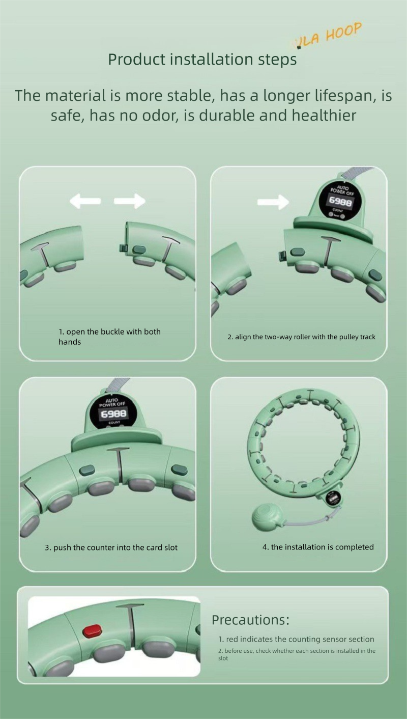 voor vrouwen, buikspierversteviging, afneembaar en splitsbaar, stil, antislip, taillevriendelijk, slimme hula-hoep met telfunctie_voghion.com