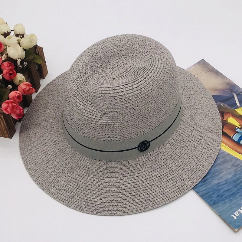 Cappello da sole da donna primaverile ed estivo pieghevole Cappello Panama British cappello di paglia con protezione solare Cappello da spiaggia_voghion.com