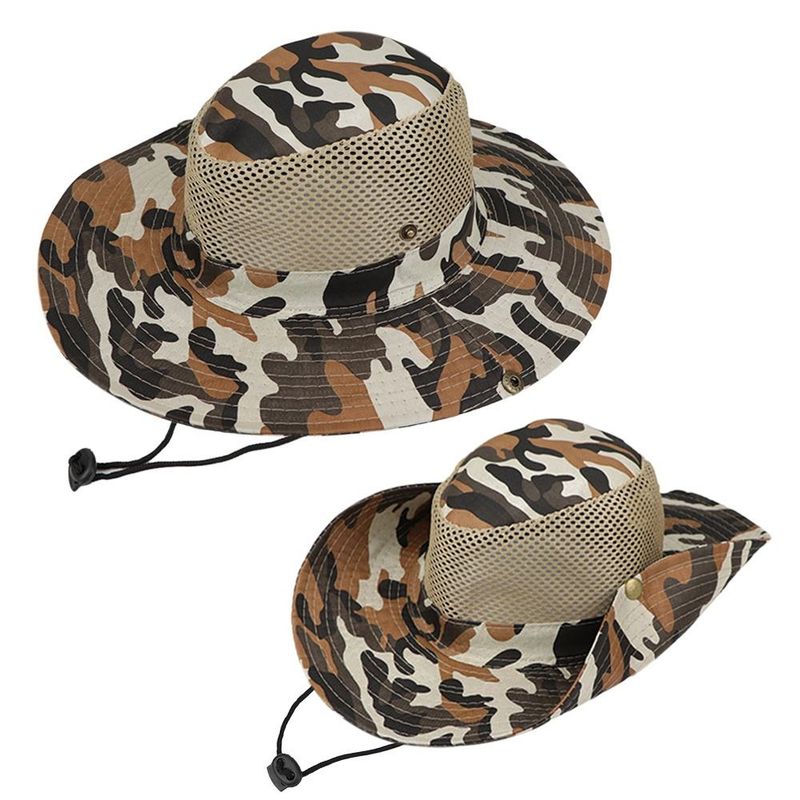 Mode Eimer Hut Panama Sommer Kappe Atmungsaktives Mesh Männer Jagd Wandern Outdoor Caps_voghion.com