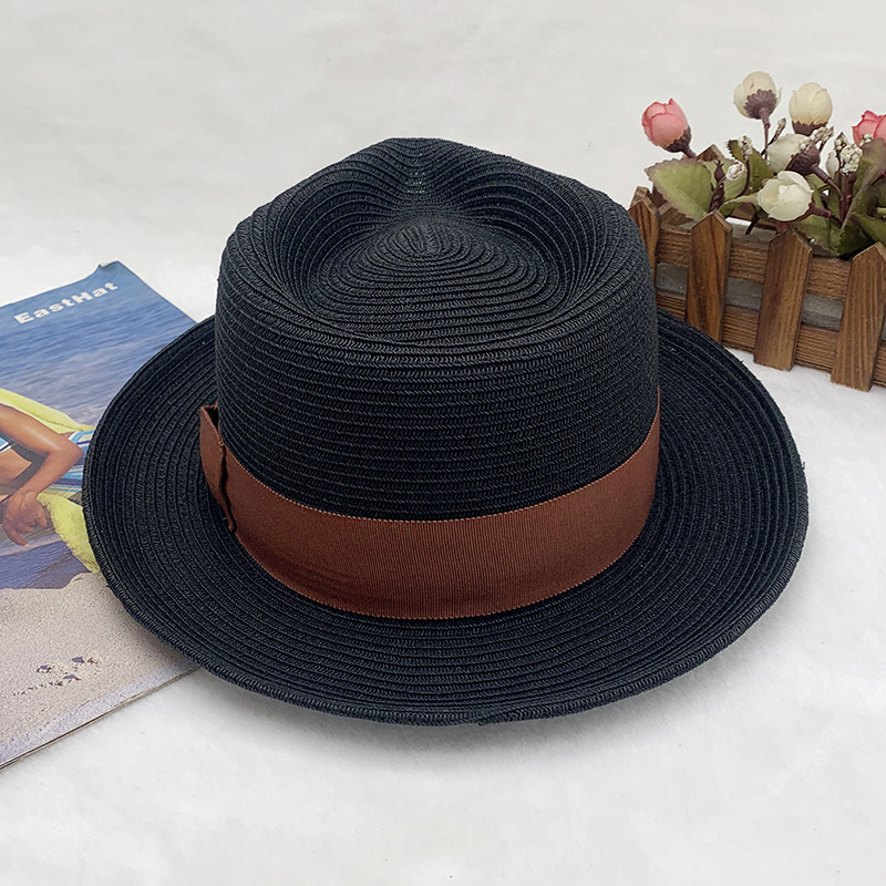 klassiska och fashionabla handvävda jazzhattar för män och kvinnor, solhattar, stråhattar, vår- och sommarhattar_voghion.com