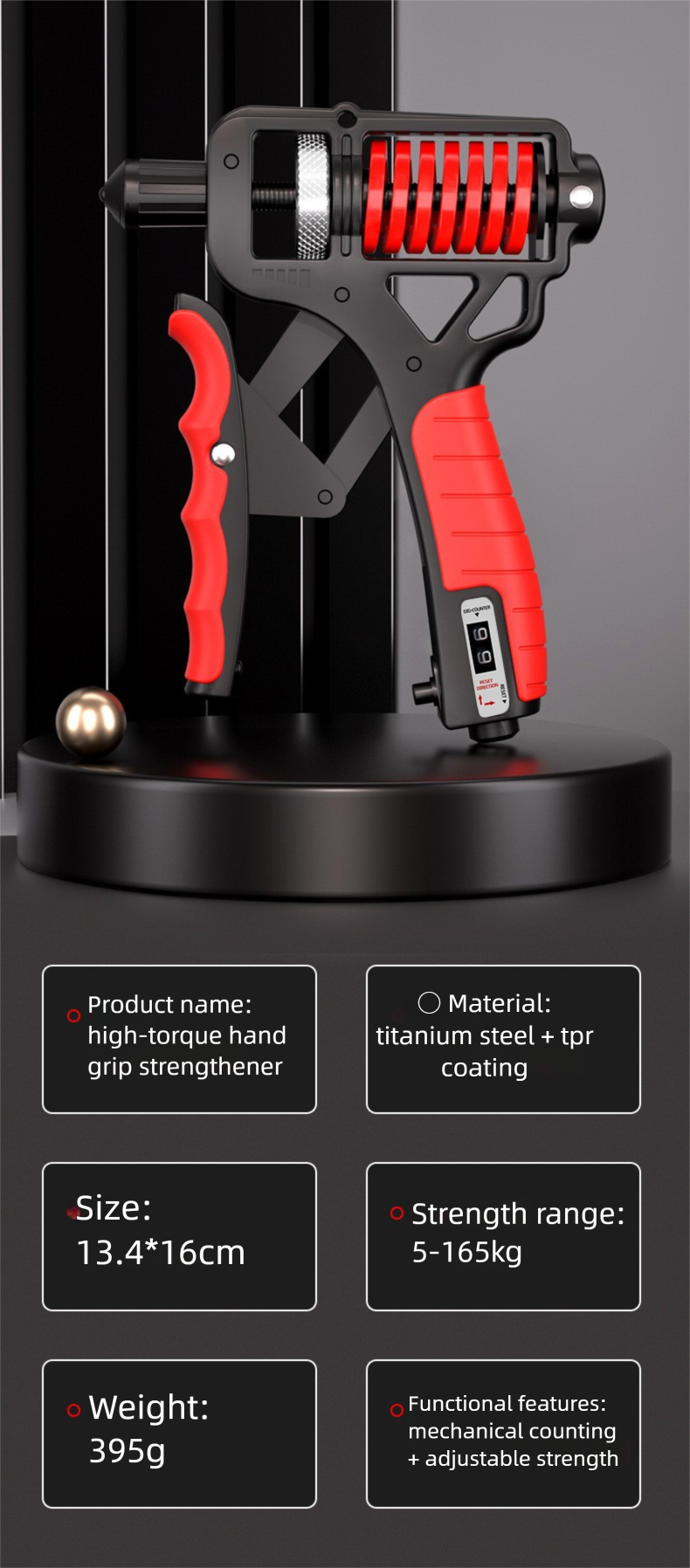 Griffkraftverstärker mit elektronischem Zähler, verstellbar, professionell, aus Kohlenstoffstahl, für Armmuskeltraining, Handgelenksstärkung, Herren_voghion.com