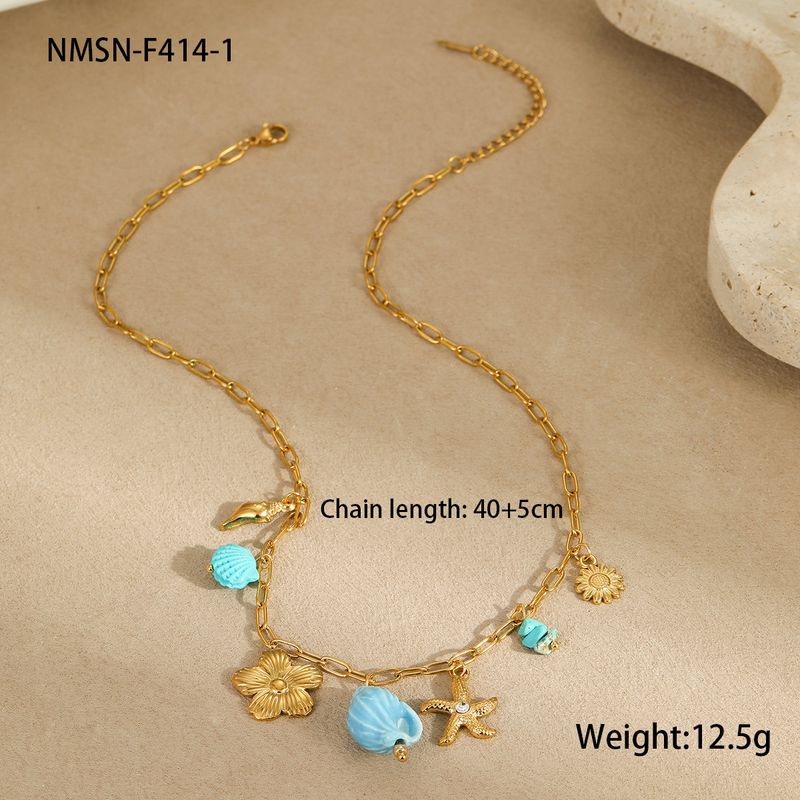 Charme armbanden ketting sieraden oceaan stijl vakantie strand wind kwast zeester schelp hanger ketting_voghion.com