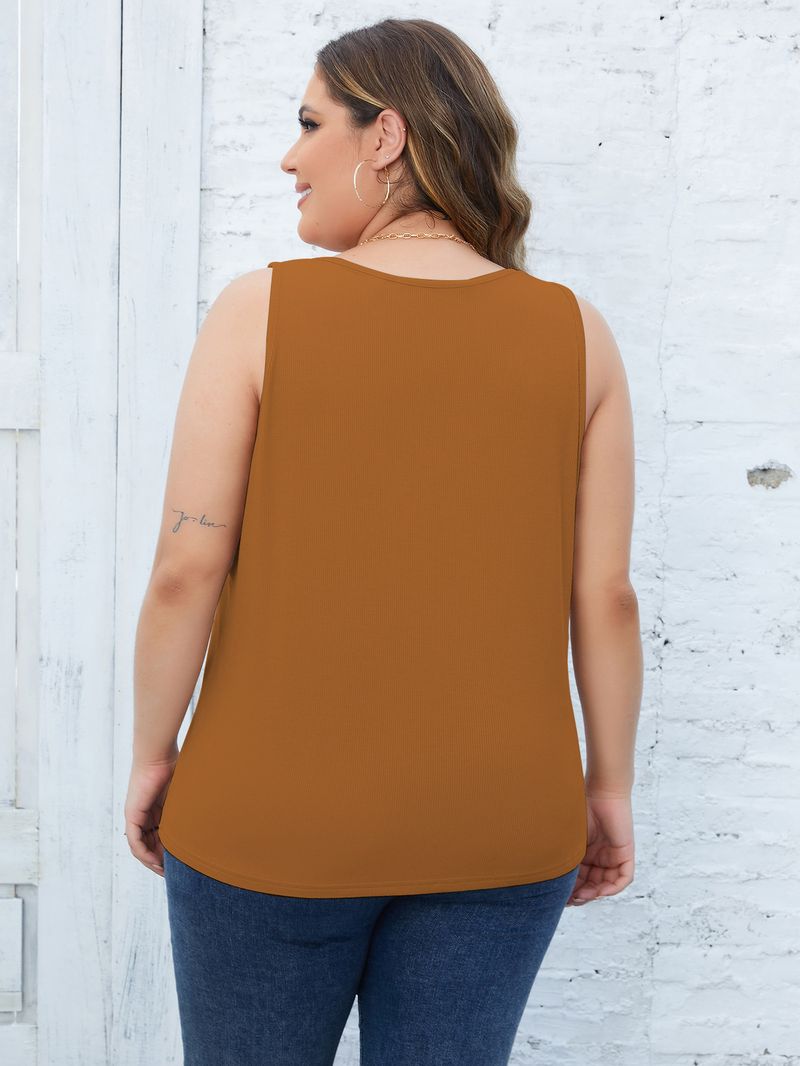 Damen-Weste mit V-Ausschnitt, Fadensport, Übergröße, draußen, um ein schmal geschnittenes kurzes Oberteil in Übergröße zu tragen_voghion.com