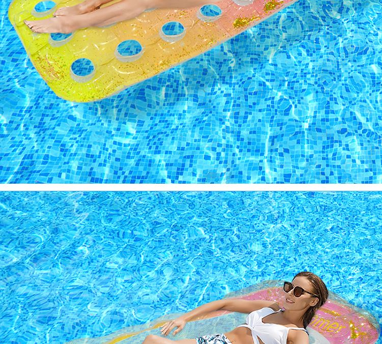 Aufblasbare Schwimmliege - Klappbare Rückenlehne mit Mesh-Netz für Pool, See & Strand_voghion.com