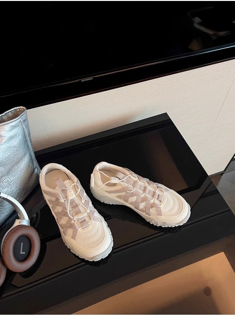 Primavera e autunno nuove scarpe con tacco a zeppa commercio estero grandi dimensioni scarpe sportive arcobaleno fondo scarpe da papà spot scarpe da corsa da donna_voghion.com