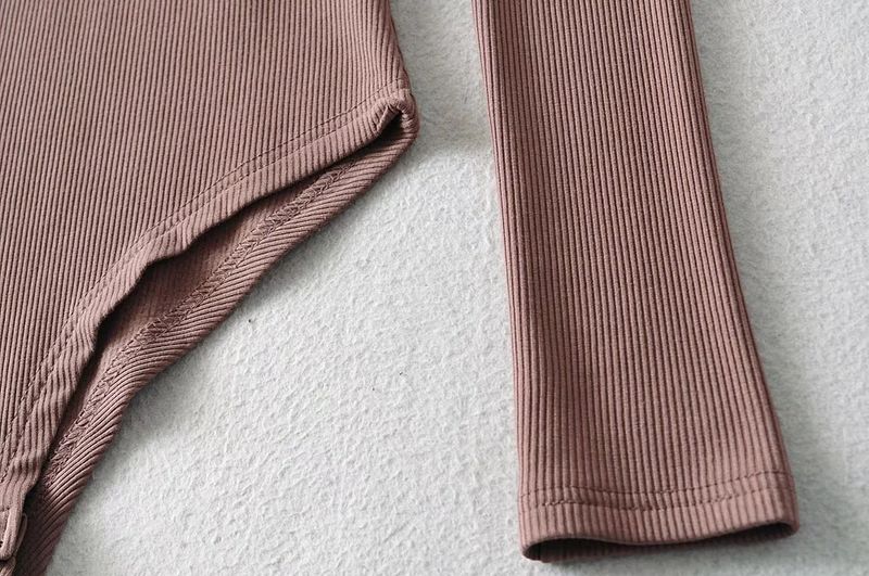 Combinaison à col roulé pour femmes Spice Girls, extensible et amincissante, T-shirt slim à manches longues, couleur unie_voghion.com