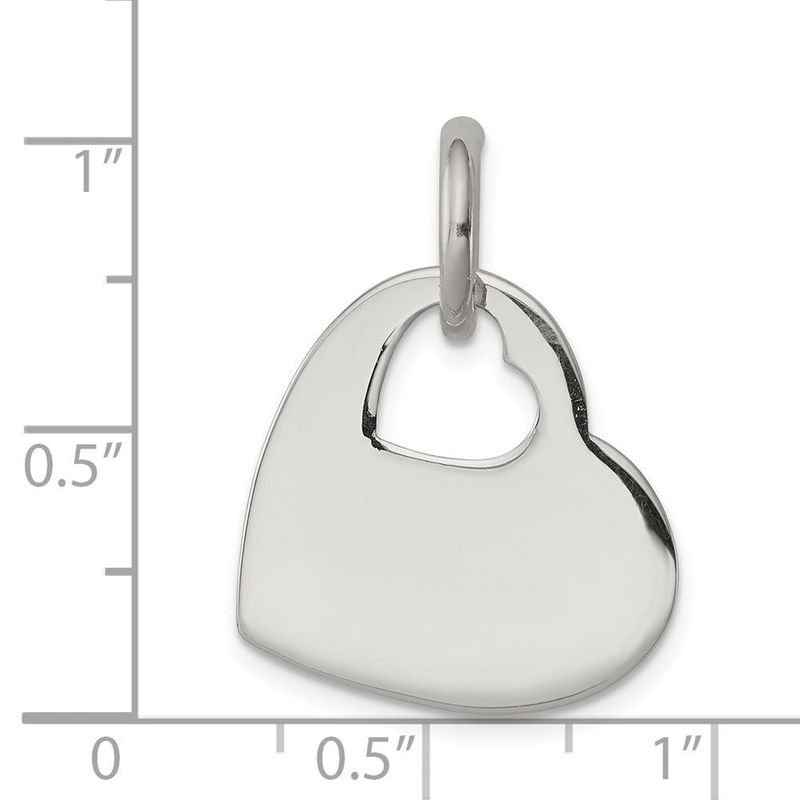Sterling Silver Heart W/Cut Out Heart Charm_voghion.com