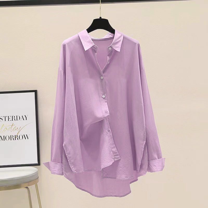 Dameskleding Casual zonbescherming Shirt Versie van de kleur Veelzijdige draperie Top met lange mouwen Buitenkleding_voghion.com