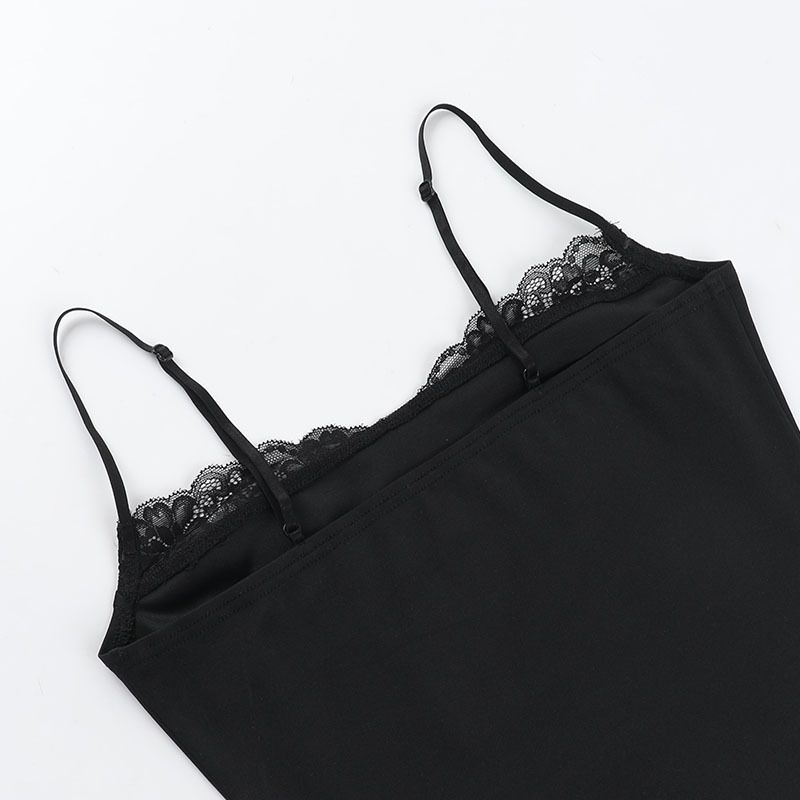 Bretelle in pizzo tinta unita con cuciture, aderenti, per ragazze calde, estive, da donna_voghion.com
