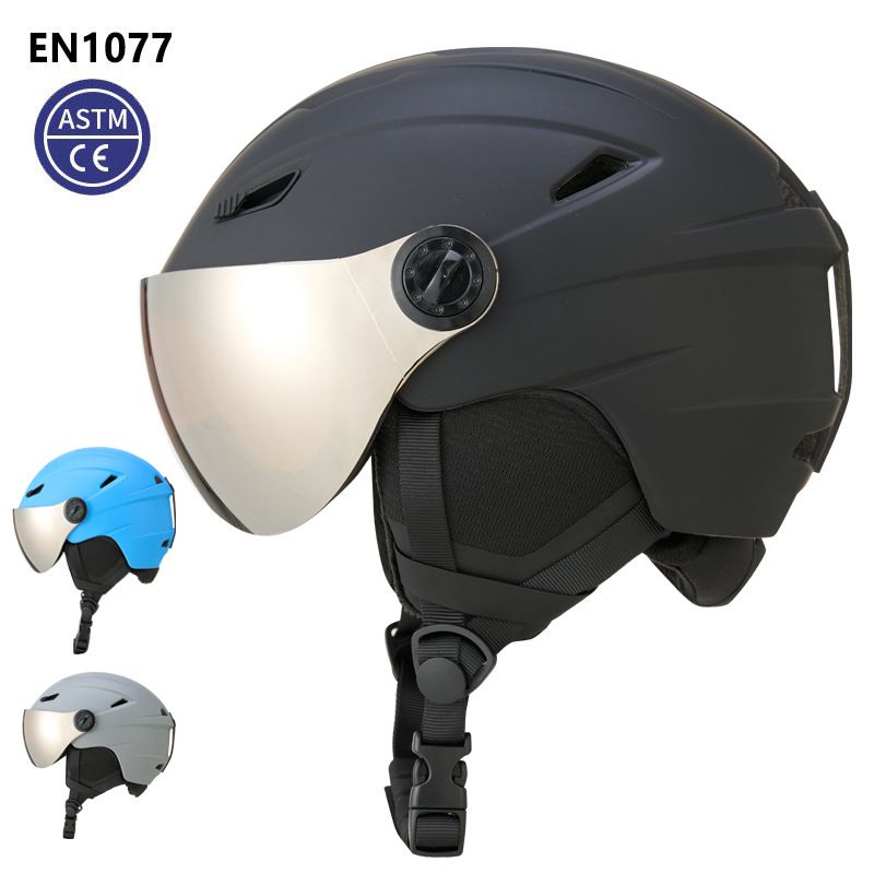 New Integrated With Ski Goggles Warm Snow Adult Outdoor Sports Safety Helmet_voghion.com