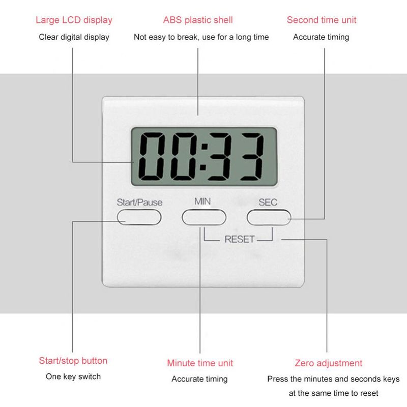 Digitaler Küchentimer Kochtimer zum Kochen Backen Sport Spiele Büro Küchengeräte Gadgets Küchentimer XYZ_voghion.com