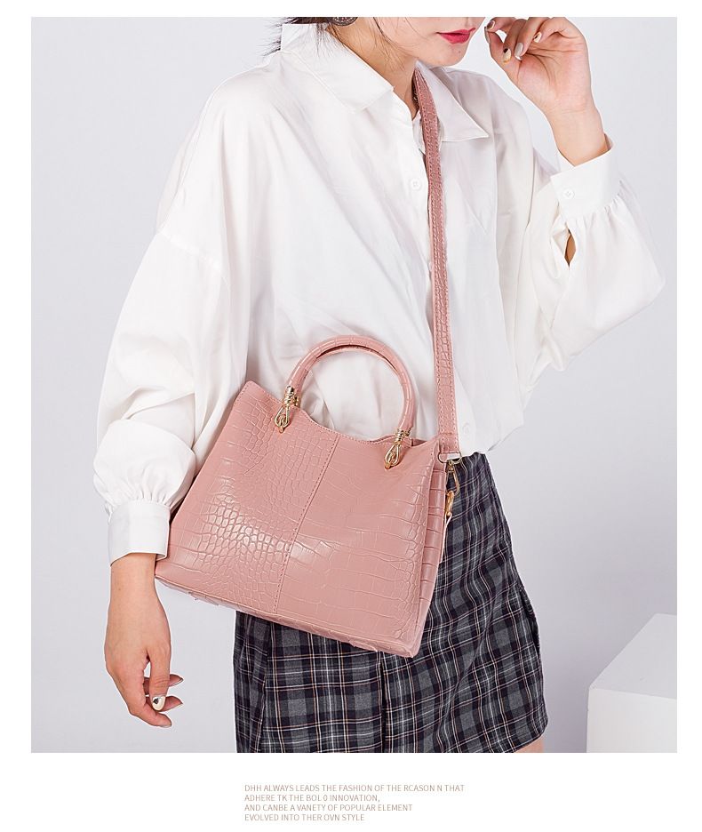 Borse da donna, stile retrò, modello coccodrillo, tre pezzi, borsa per mamma e bambino, grande capacità, tracolla singola, a mano_voghion.com