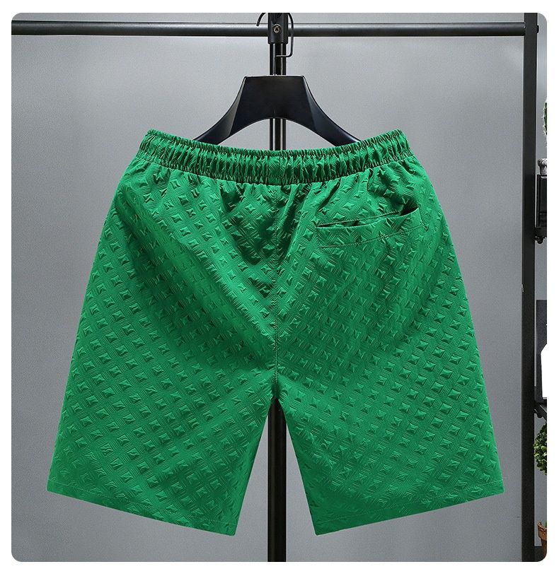 2024 New Summer Shorts Sports and Casual Couples Knitted Capris Men's Loose Large Beach Pants_voghion.com