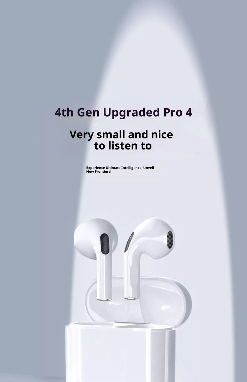 Słuchawki bezprzewodowe Pro4, 2024 słuchawki bezprzewodowe HiFi Stereo z mikrofonem z redukcją szumów ENC, długi czas odtwarzania w słuchawkach dousznych,_voghion.com