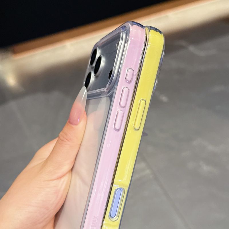 2 In 1 Candy Bumper Clear Case For IPhone 17 Air 16 15 14 13 12 11 Pro Max Plus Shockproof Protective Soft TPU Phone Cover Capa_voghion.com