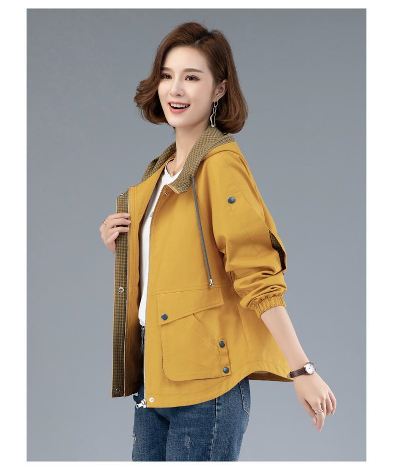 2022 NEW Spring Autumn Short jacket Middle-Aged Women Hooded Tops Loose Casual Coat Large Size Mother Outerwear_voghion.com